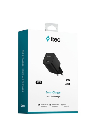 Ttec Smartcharger Gan 45W Avs PD Seyahat Hızlı Şarj Aleti