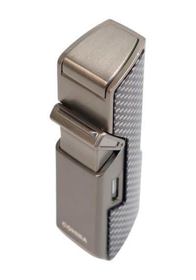 Cohiba Tek Torch Pürmüz Delici İğneli Karbon Desenli Metal Puro Çakmağı - Tr9595