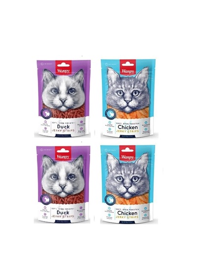 Wanpy Kedi Ödül Ördek + Tavuk Fileto Karma 4 Lü Paket