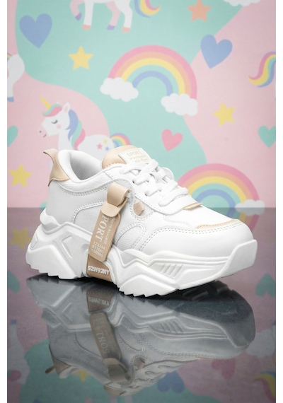 Dark Seer Kids Ds K 2051 Sneaker 2025 Kız Çocuk Beyaz-bej