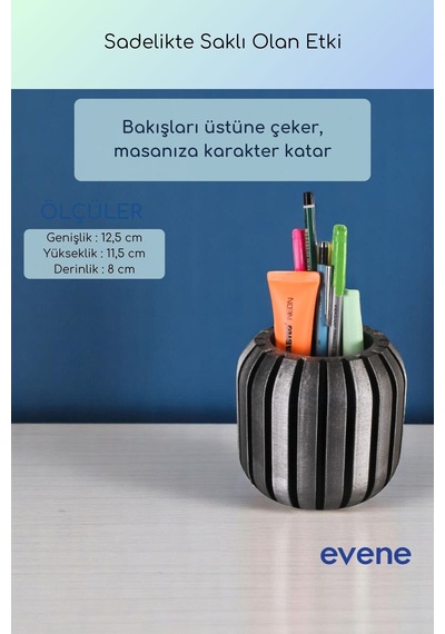 Kalemlik Masa Kalemliği Organizer Kalemlik Gümüş Eskitme Renk Model 79 Çok Renkli