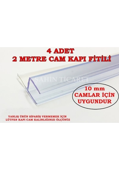 Cam Kapı Fitili Cam Balkon Fitili Şeffaf 10 Mm 4 Adet 2 Metre