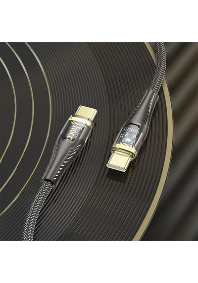Hoco U121 Gold Standard Transparent Discovery Edition 60w Type-c To Type-c Hızlı Şarj Ve Data Kablosu 1.2metre