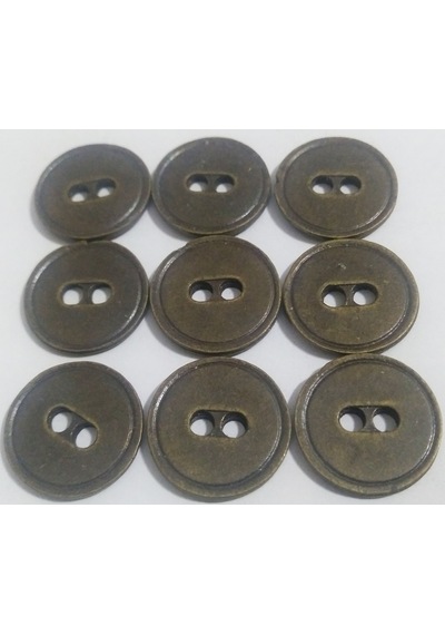 Antik Sarı-kahve Renkli 1.7 Cm. 9 Adet Metal Düğme