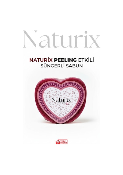Kalp Şekilli Süngerli Sabun 130 Gr Peeling Etkili Sabun Çiçek
