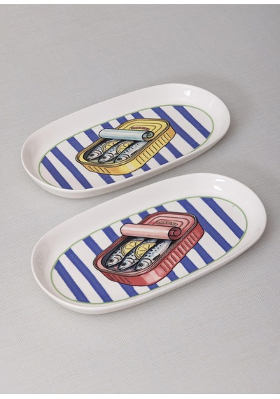 The Mia Palma Oval Servis Tabağı 2li 29 Cm Çok Renkli