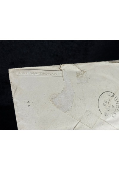 İngiltere Klasik Dönem 1872 Victoria Dönemi Red Penny Pullu Zarf Postadan Geçmiş Varış Damgalı