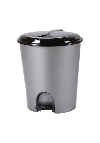 Plastik Pedallı Basmalı Açılır Kapak Çöp Kutusu Kovası / 12 Litre / Gri / 27 x 30 x 33 Cm. Gri