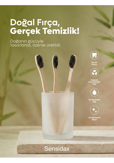 Sensidax Doğal Bambu Diş Fırçası -1+1 Adet- Orta Sert Medium