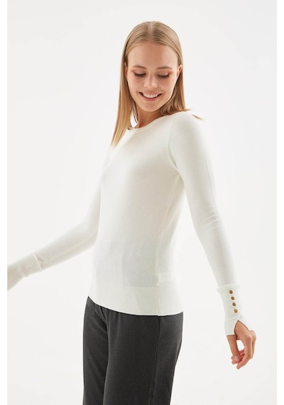 Fashion Friends Bisiklet Yaka Ekru Kadın Kazak 25k0023k1 Ekru