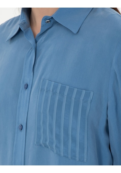 Pierre Cardin Kadın İndigo Gömlek Desenli 50305757-vr028 Indigo