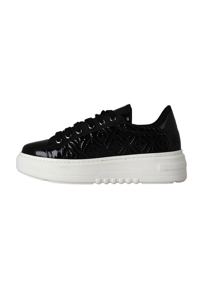 Hobby Ayakkabı Hobby Kadın Rugan Modern Yüksek Tabanlı Sneaker Ayakkabı Siyah