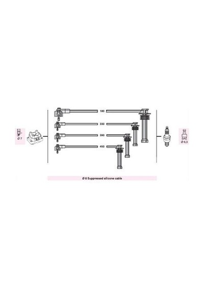 Buji Kablosu Ford Escort Clx 1,6-1,8-2,0 1992-00 Mondeo İ 1,6-1,8-2,0 1992-98 1 Tk