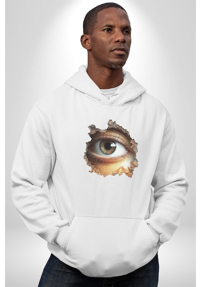 Duvardan Biri Bizi Gözetliyor Kadın Erkek Beyaz Kapüşonlu Sweatshirt Hoodie Beyaz Duvardan Biri Bizi Gözetliyor Kadın Erkek Beyaz Kapüşonlu Sweatshirt Hoodie Beyaz