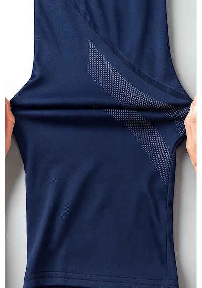 Genius Store Erkek Spor Tişört Antreman Gym Polyester Erkek Sporcu T-shirt Şeritli-tişört Lacivert