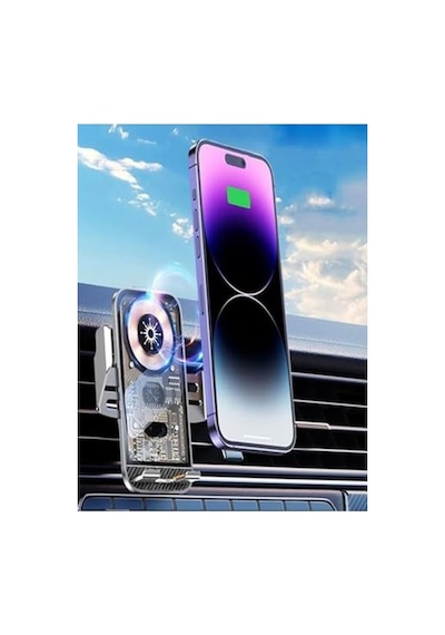 15w Sensörlü Wireless Şarjlı Telefon Tutucu, Şeffaf Tasarım