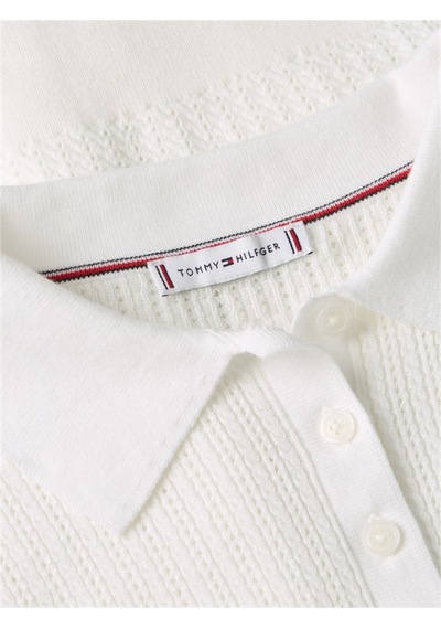 Tommy Hilfiger Poıntelle S/s Polo Sweater Kadın Beyaz Polo - Ww0ww49362