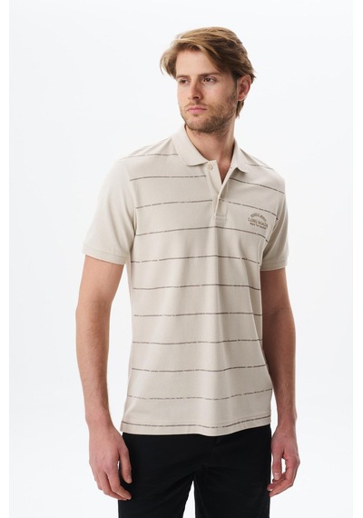 AR-MA Arma Erkek Basic Regular Fit % 100 Pamuk Pike Polo Yaka Tişört Y29374355702 Bej