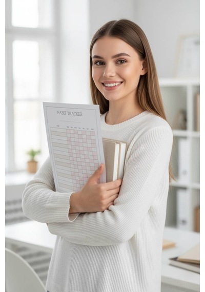 Alışkanlık Takibi - Habit Tracker - A4 Ebat - 30 Yaprak - Günlük Haftalık Planlayıcı - Planner Diğer