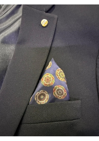 Plus Scorpion Erkek Lacivert Mono Yaka Likralı Blazer Ceket Esnek Konfor Kumaş, Tek Düğmeli Slim Fit Siyah