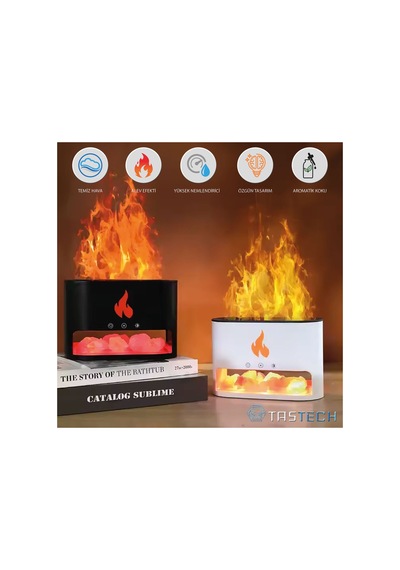 3d Alevli Oda Hava Nemlendirici Himalaya Tuzlu Aroma Difizör 250 Ml Ultrasonik Koku Cihazı
