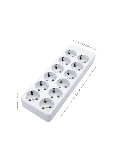 De-pa 12 Li Topraklı Grup Priz 5 Metre Kablolu 16a 220v 3x1,5 Mm² Kablo Çoklu Priz Uzatma 29x10 Cm