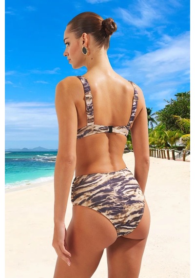 Ersefa Üçgen Tasarım Bikini Takımı Plaj Ve Havuz İçin Uv Korumalı Şık De Çok Renkli