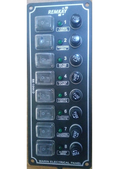 Tekne Sigorta Paneli 8'Li. Cam Sigortali. Dikey Model