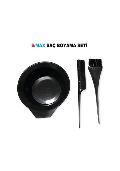 Saç Boyama Seti 3 Parça Siyah -boya Kabı Fırça Tarak