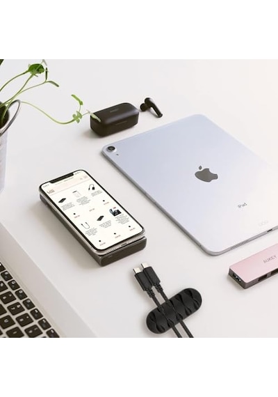 Ayrex Kyrotech 3 Adet Kablo Tutucu Seti Her Biri 5 Kablo Kapasiteli / Yapışkanlı Kablo Klipsi, Masa Üstü Kablo