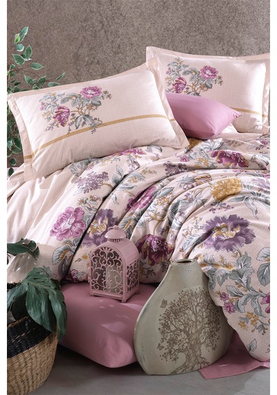 Clasy Mirante Pembe %100 Pamuk Çift Kişilik Ranforce Nevresim Takımı Pembe