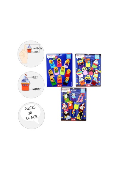 3 Set - 30 Parça Tox Taşıtlar Emojiler Ve Uçan Hayvanlar Parmak