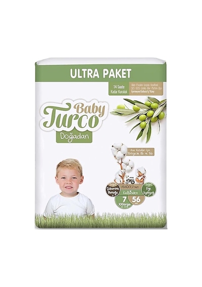 Baby Turco Doğadan Bebek Bezi 7 Numara XXlarge 168 Adet 3'lü