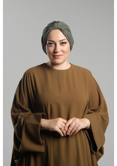Hürrem Bone Koyu Vizon Pratik Hazır Geçmeli Tesettür Bone Sandy Pileli Salaş 2121 38 Koyu Vizon