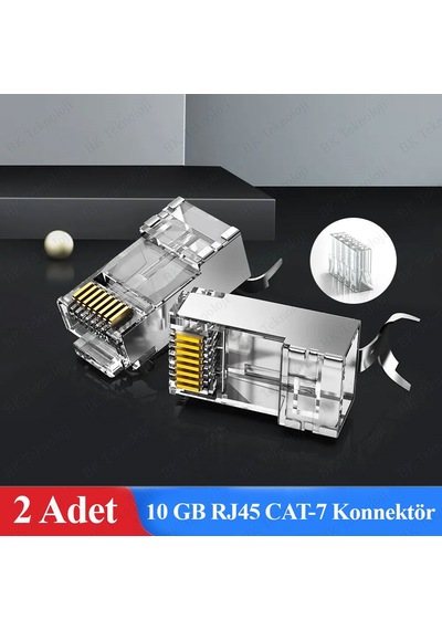 Yüksek Performanslı Altın Kaplama Rj45 8p8c Cat7 Konnektör-2 Adet