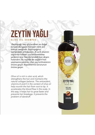 Orbis Zeytinyağlı Keratin Katkılı Ve İpeksi Etki Şampuan 700 ML