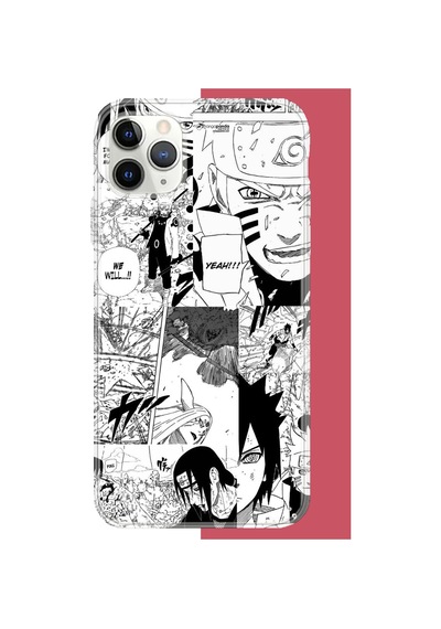 İphone 11 Pro Max Uyumlu Naruto Kolaj Uv Baskılı Silikon Kılıf Renkli