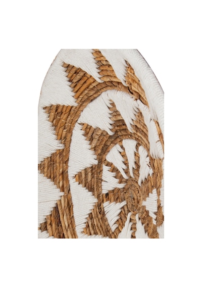 Bohem Hasır Yuvarlak Duvar Dekoru Bambu Ve Makrome İle Yapılan Duvar Süsü 50 Cm X 50 Cm-74