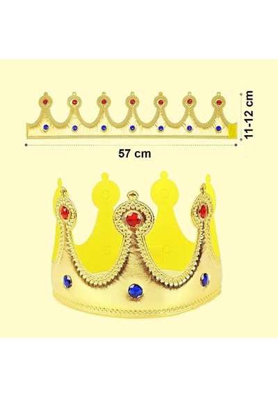 Altın Renk Eva Malzemeden İmal Çocuk Kral Tacı 57 Cm Diğer