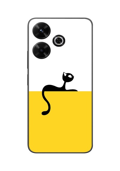 Redmi 13 Uyumlu Dişi Kedi Baskılı Silikon Kılıf Renkli