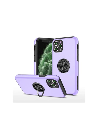 Apple iPhone Uyumlu. 11 Pro Max Kılıf Elit Yüzüklü Kapak - Mor