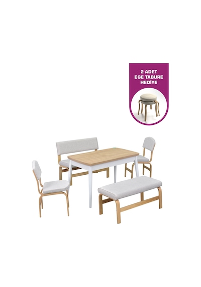 Vilinze Ege Sandalye-bank Avanos Ahşap Mdf Açılır Mutfak Masası Takımı - 70x120+30 Cm Beyaz Vilinze Ege Sandalye-bank Avanos Ahşap Mdf Açılır Mutfak Masası Takımı - 70x120+30 Cm Beyaz