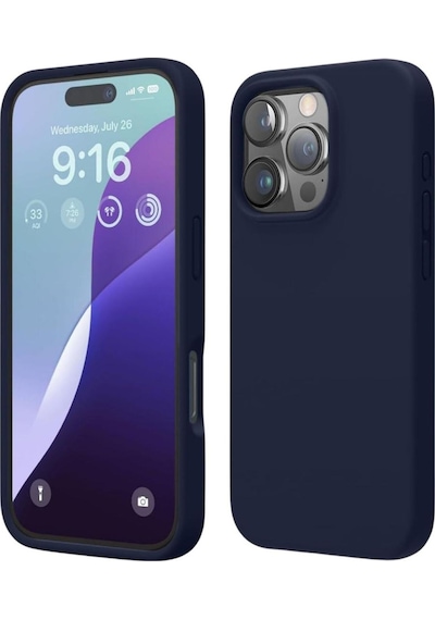 Apple Uyumlu iPhone 16 Pro Max  Silikon Kılıf - Pastel Renk Tonu Esnek Tam Koruma Kapak - Lacivert