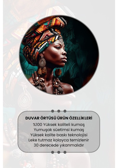 Etnik Zarafetli Kadın Desenli Duvar Halısı Duvar Örtüsü Tapestry Süet Dokulu Kumaş
