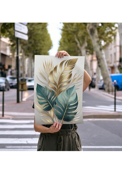 Çerçevesiz Poster, Dijital Baskı, Monstera Deve Tabanı Çiçeği , Ofis Salon Dekorasyon , Poster