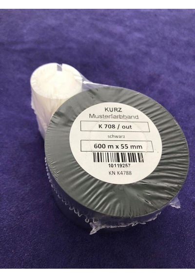 Kurz K 708 / Out Siyah Wax Ribon 600m x 55mm - Termal Baskı Kağıd
