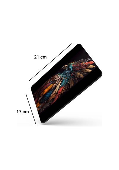 Sonictouch Kızılderili Kartal Temalı Kaydırmaz Gaming Oyuncu Dikişsiz Siyah Yeşil Mouse Pad/ped 17x2