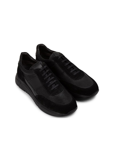 Deery Hakiki Deri Siyah Erkek Sneaker Ayakkabı - 01963msyhe06 Siyah