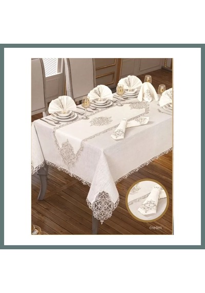 Ventra 26 Parça Elegant Linen Krem-gold 12 Kişilik 160 260 Cm Masa Takımı Ventra Ventra 26 Parça Elegant Linen Krem-gold 12 Kişilik 160 260 Cm Masa Takımı Ventra