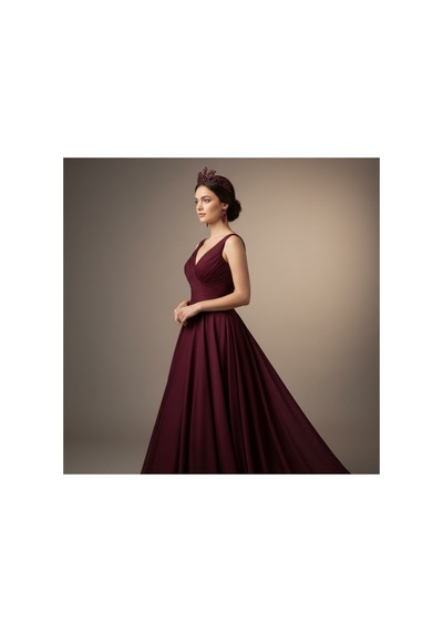 Majestic Blossom Crown - Gelin Kına After Taç Ve Küpe Bordo - 797153335 Bordo